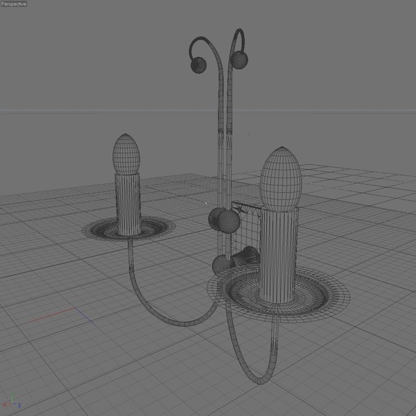 3ds max wrought iron wall lamp - WALL LAMP 9 by Carrara1